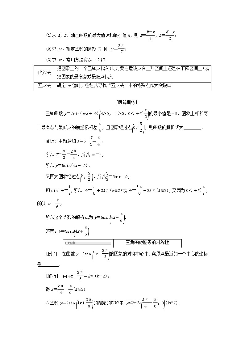 新人教A版高中数学必修第一册第五章三角函数6.1_6.2第二课时函数y＝Asinωx＋φ图象与性质的应用习题课学案02