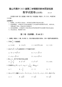 2021眉山高一下学期期末数学（文）试题含答案