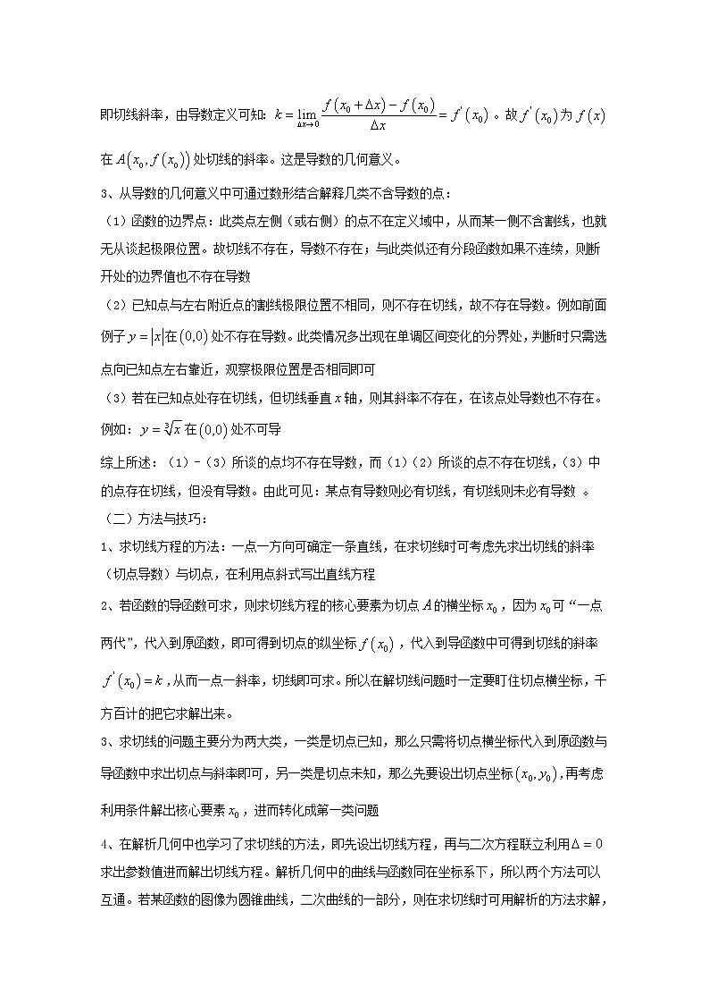 高中数学讲义微专题14  函数的切线问题学案02
