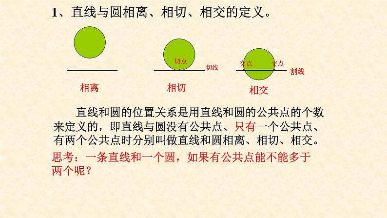 人教版A版（2019）课标高中数学选择性必修一2.5.1直线与圆的位置关系  课件第6页