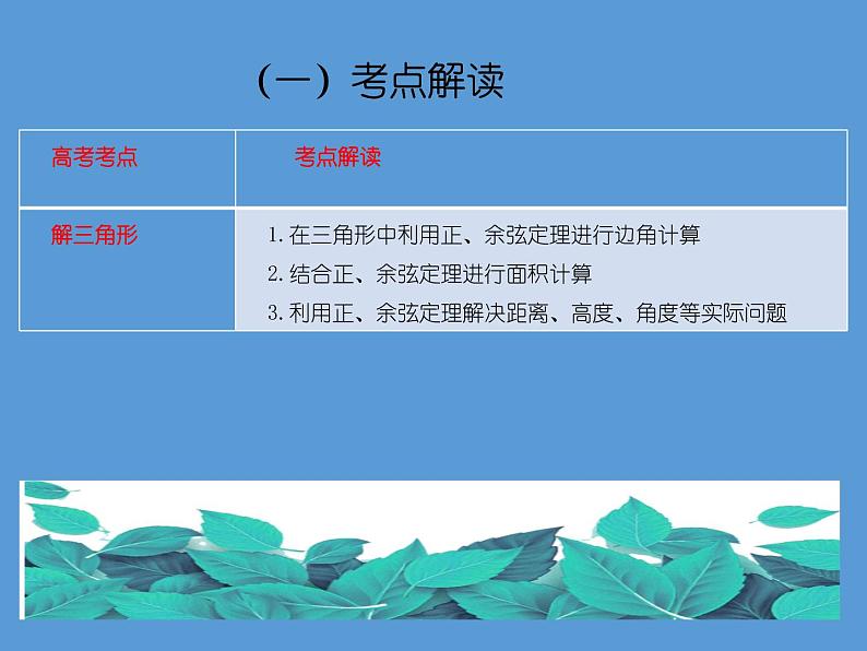 专题四 三角函数  第二讲  三角恒等变换与解三角形——2022届高考理科数学三轮冲刺专项课件03