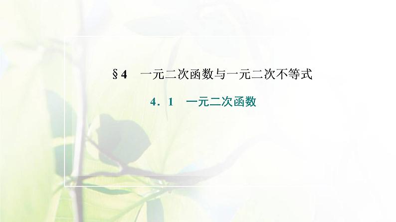 北师大版高中数学必修第一册第一章预备知识4.1一元二次函数课件02
