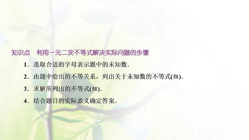 北师大版高中数学必修第一册第一章预备知识4.3一元二次不等式的应用课件05