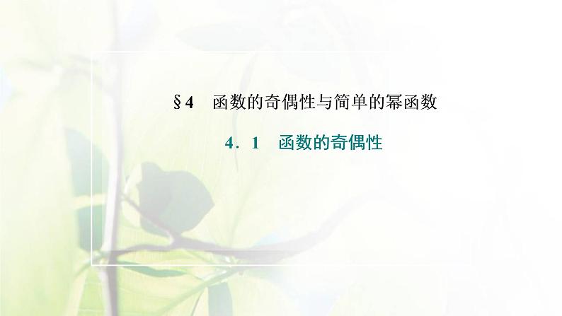 北师大版高中数学必修第一册第二章函数4.1函数的奇偶性课件02