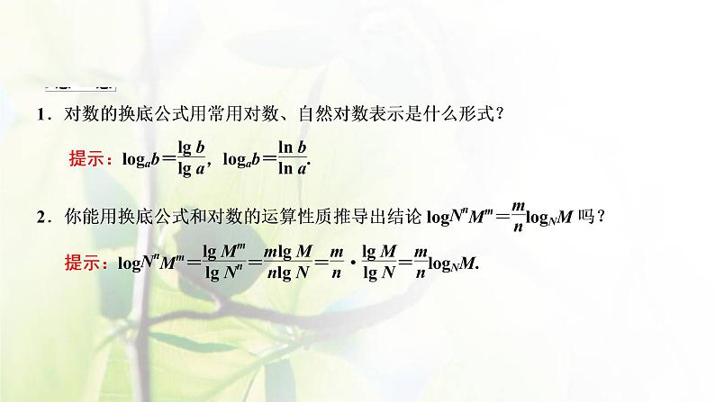 北师大版高中数学必修第一册第四章对数运算与对数函数2.2换底公式课件06