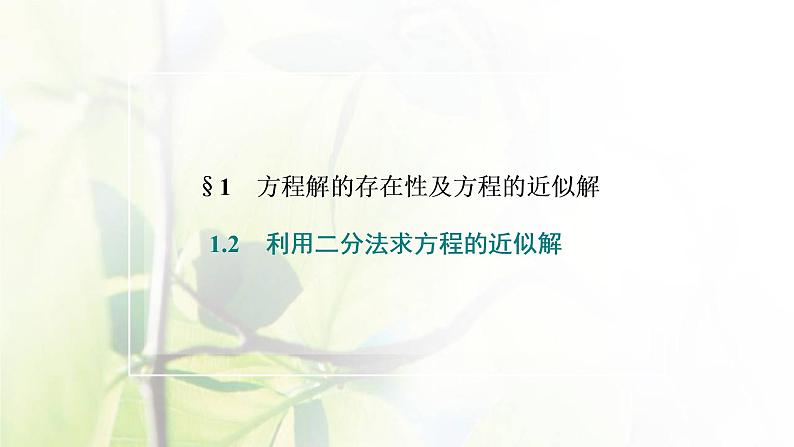北师大版高中数学必修第一册第五章函数应用1.2利用二分法求方程的近似解课件02