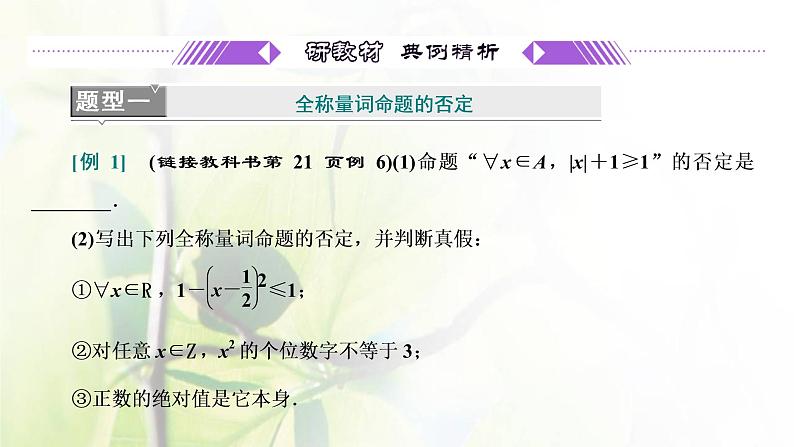 北师大版高中数学必修第一册第一章预备知识2.2第2课时全称量词命题和存在量词命题的否定课件07