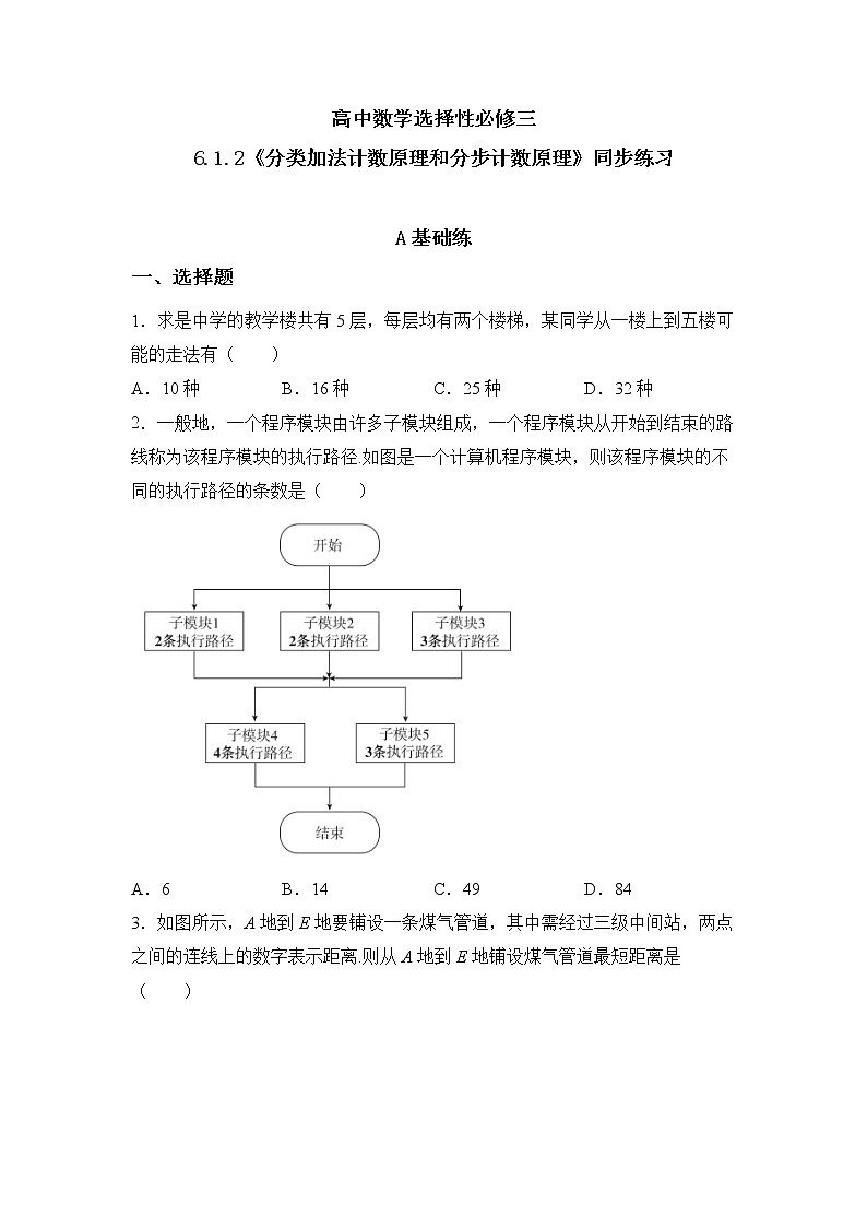 6.1.2《分类加法计数原理和分步乘法计数原理》课件PPT+教案+练习01