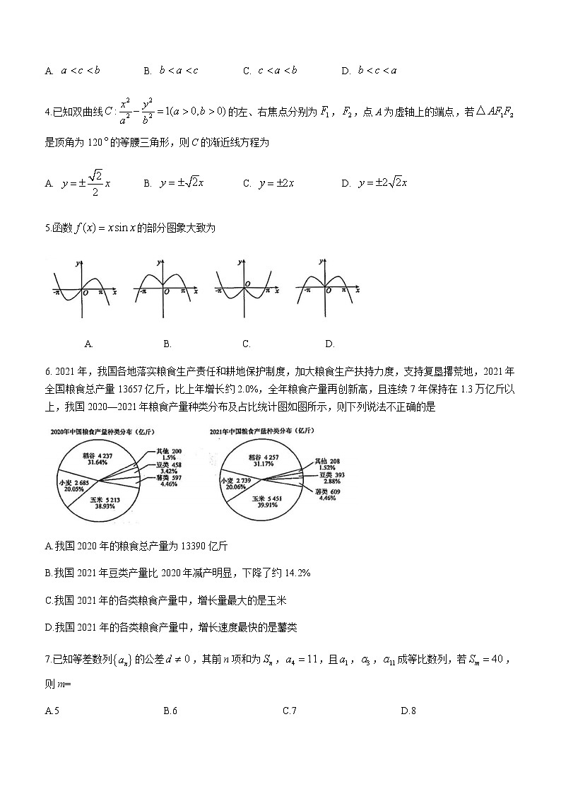 山西省运城市2022届高三5月考前适应性测试数学（文）试题及答案第2页