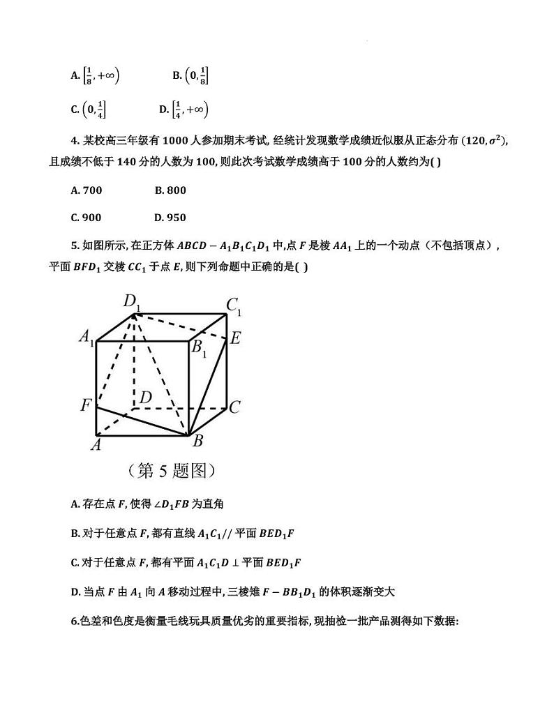 2022届辽宁省大连市高三下学期5月第二次模拟考试数学试题（PDF版）第2页
