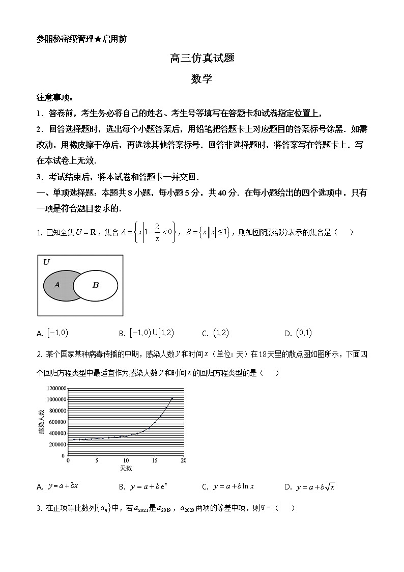 2021届山东省淄博市高三三模数学卷及答案（文字版）01