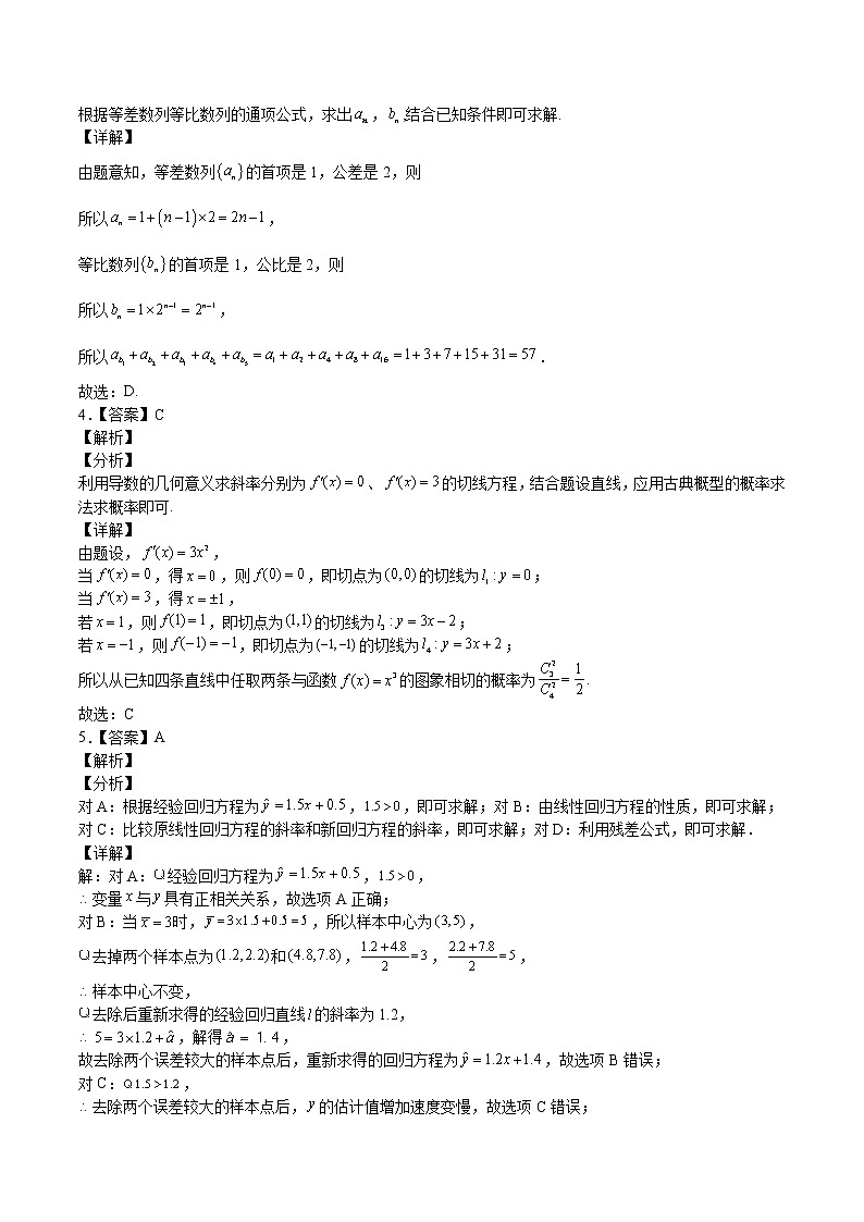 2022年高考理科数学押题预测卷+答案解析02（全国甲卷）02