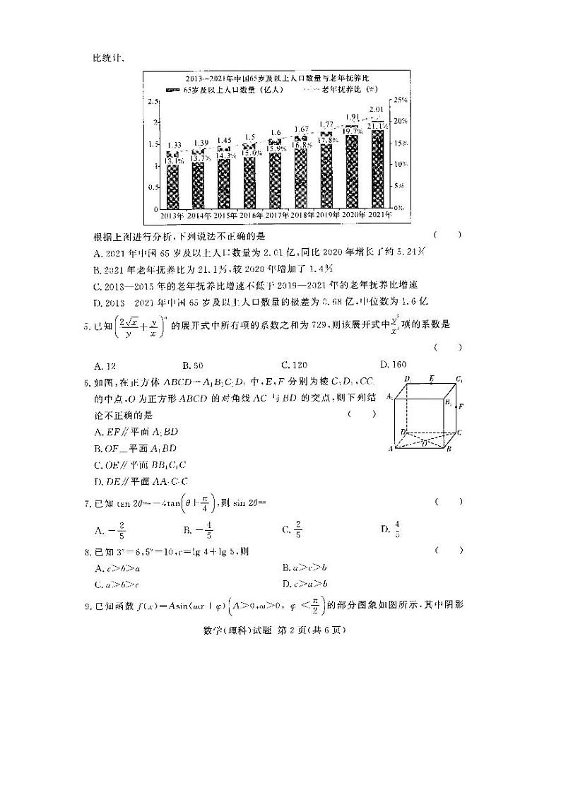 22届湘豫名校联考高三理数试卷第2页