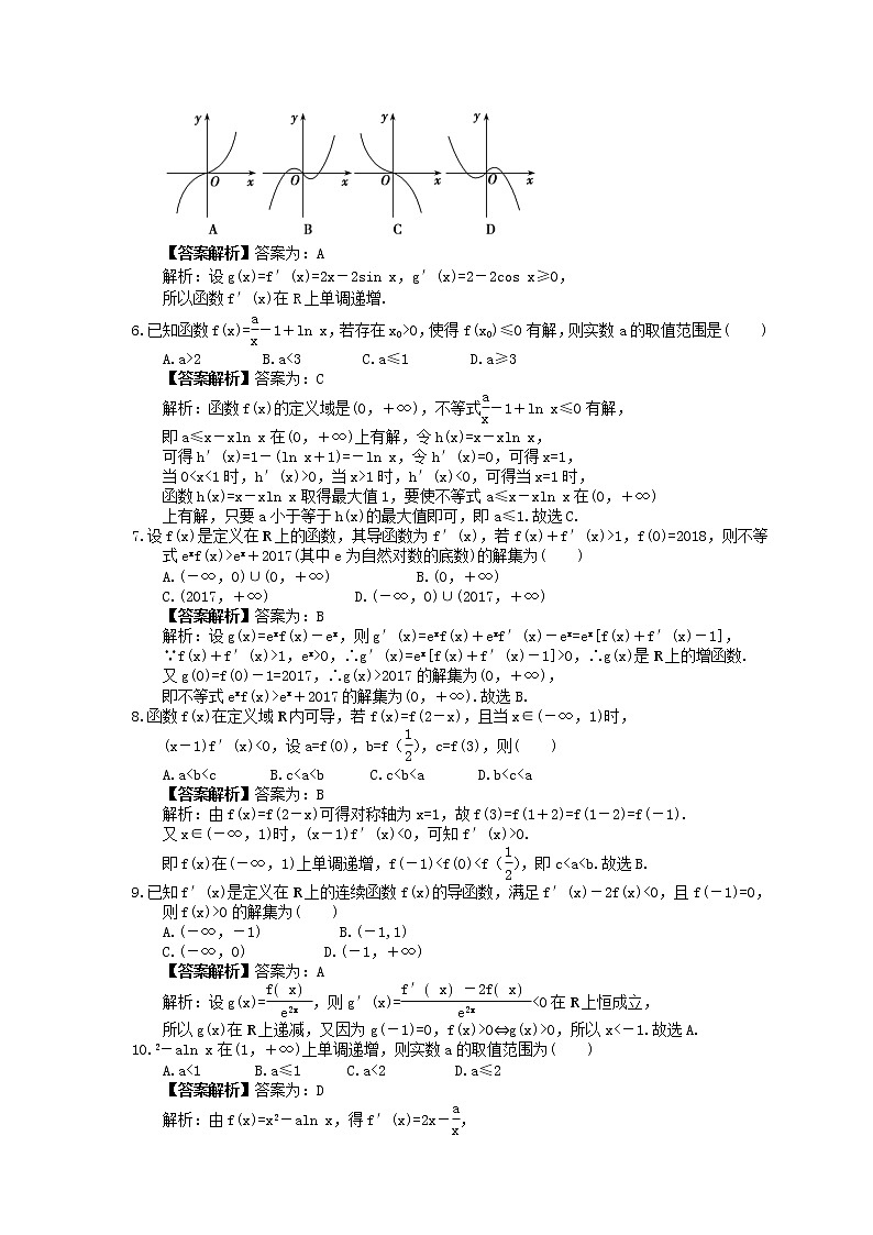 2023年高考数学(文数)一轮复习创新思维课时练2.11.1《函数的导数与单调性》(教师版)第2页
