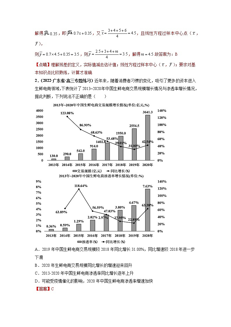 2022新高考数学热点·重点·难点专练  热点10 概率与统计03