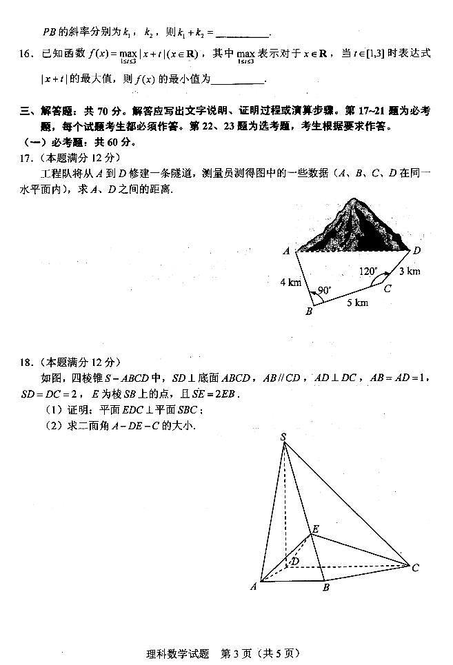 2019届湖北省武汉市武昌区高三五月调研考试数学（理）试卷（PDF版）02