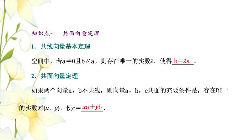 新人教B版高中数学选择性必修第一册第一章空间向量与立体几何1.2空间向量基本定理课件05