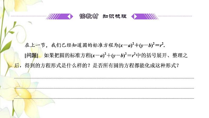 新人教B版高中数学选择性必修第一册第二章平面解析几何3.2圆的一般方程课件第3页