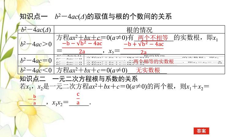 新人教B版高中数学必修第一册第二章等式与不等式1.2一元二次方程的解集及其根与系数的关系课件05