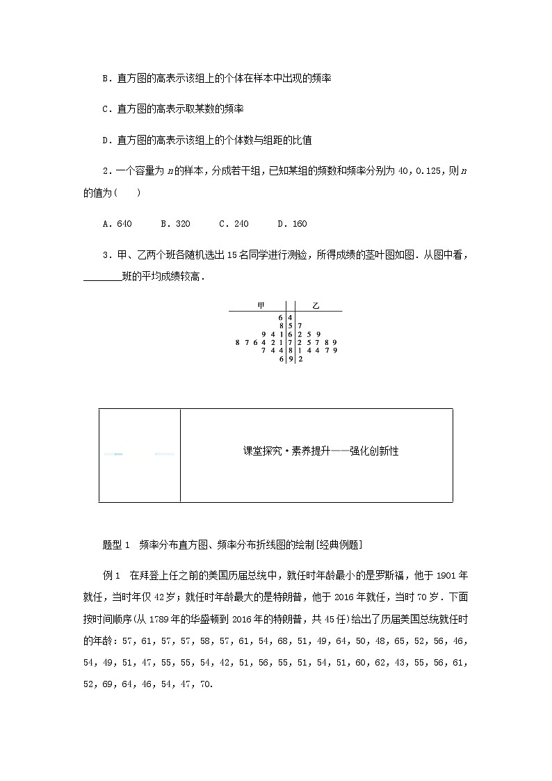新人教B版高中数学必修第二册第五章统计与概率1.3_4数据的直观表示用样本估计总体学案第3页