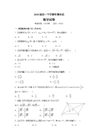 2021眉山仁寿二中等四校高一下学期期中考试（5月）数学试题含答案