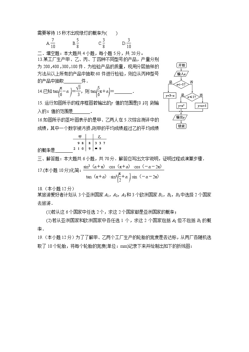 2021陕西省黄陵中学高一下学期期中考试数学（文）试题含答案03
