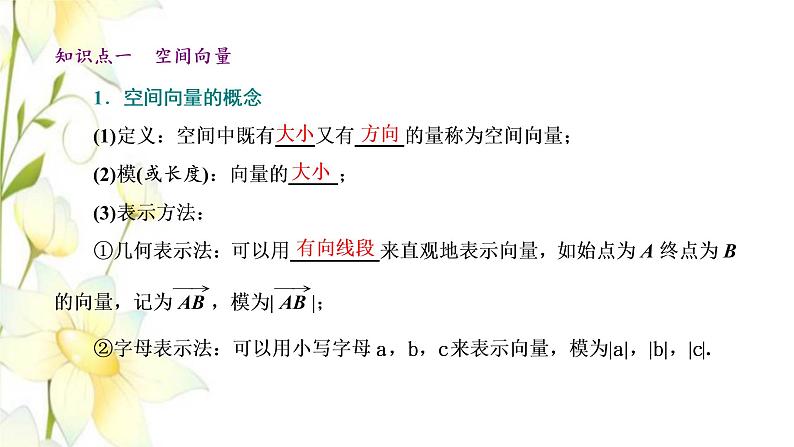 新人教B版高中数学选择性必修第一册第一章空间向量与立体几何1.1第一课时空间向量的概念空间向量的加法及线性运算课件06