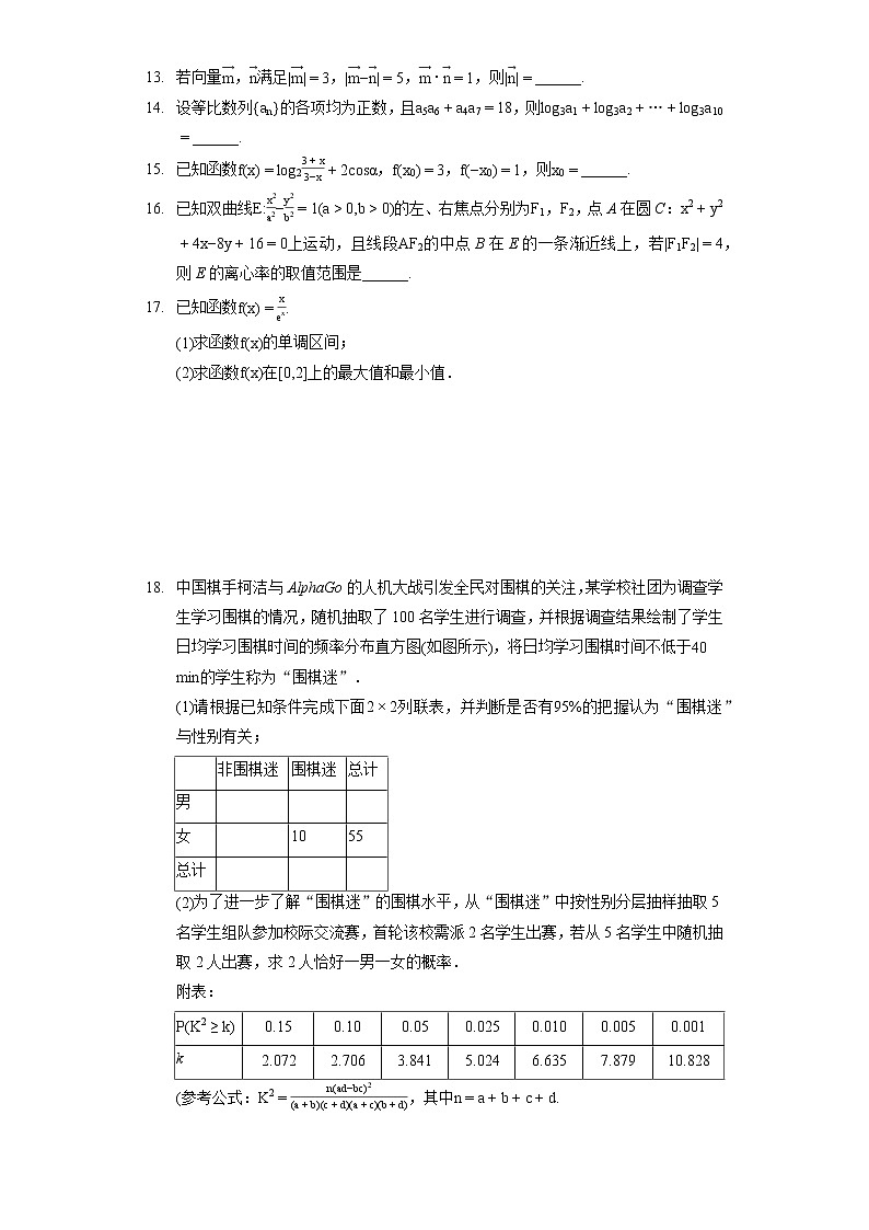 2021-2022学年河南省八所名校高二（下）联考数学试卷（文科）（四）03