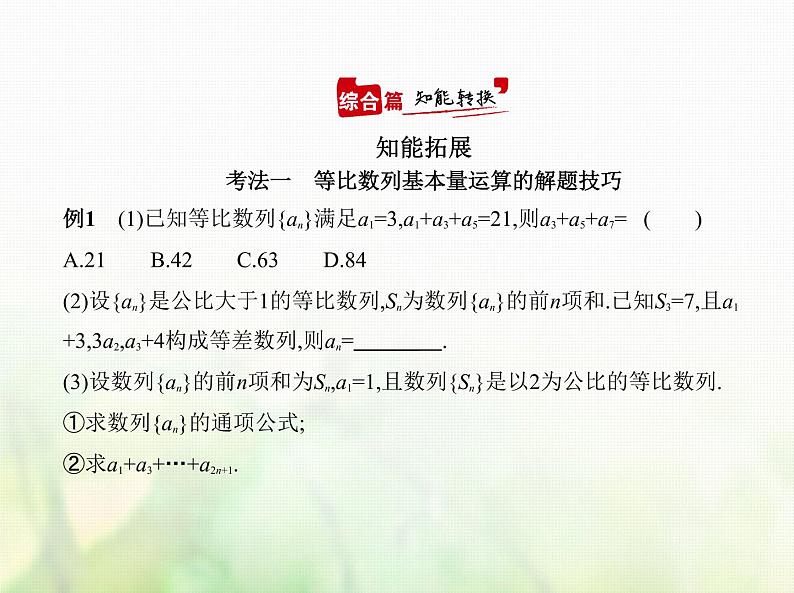 新人教A版高考数学二轮复习专题六数列3等比数列综合篇课件05