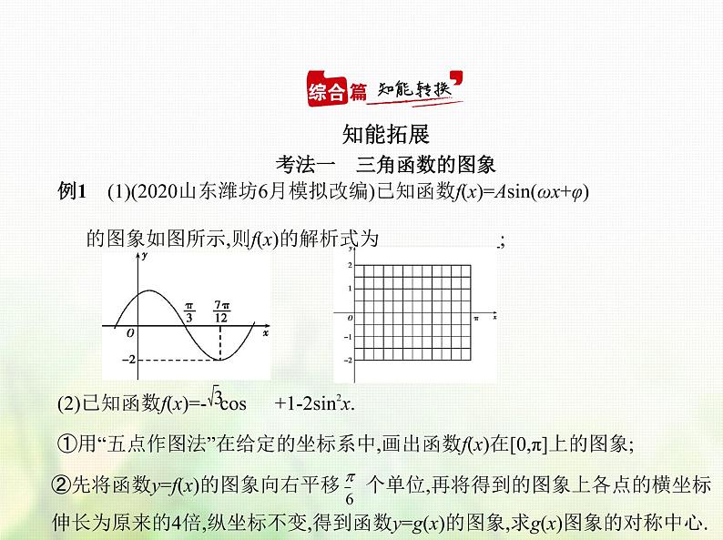 新人教A版高考数学二轮复习专题五三角函数与解三角形3三角函数的图象性质及应用综合篇课件第7页