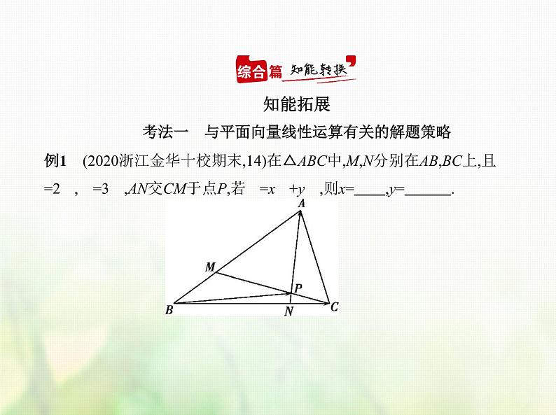 新人教A版高考数学二轮复习专题七平面向量1平面向量的概念线性运算及基本定理综合篇课件第7页