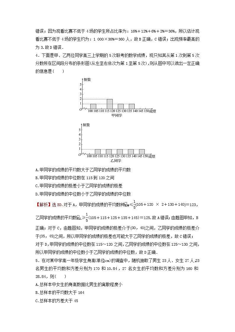 新人教A版高中数学必修第二册第九章统计新题型专练含解析第2页