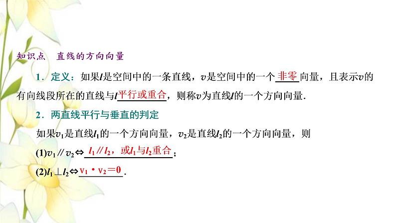 新人教B版高中数学选择性必修第一册第一章空间向量与立体几何2.1空间中的点直线与空间向量课件05
