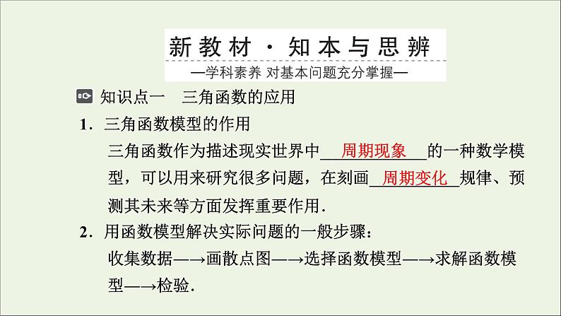 新人教A版高中数学必修第一册第五章三角函数7三角函数的应用课件第3页