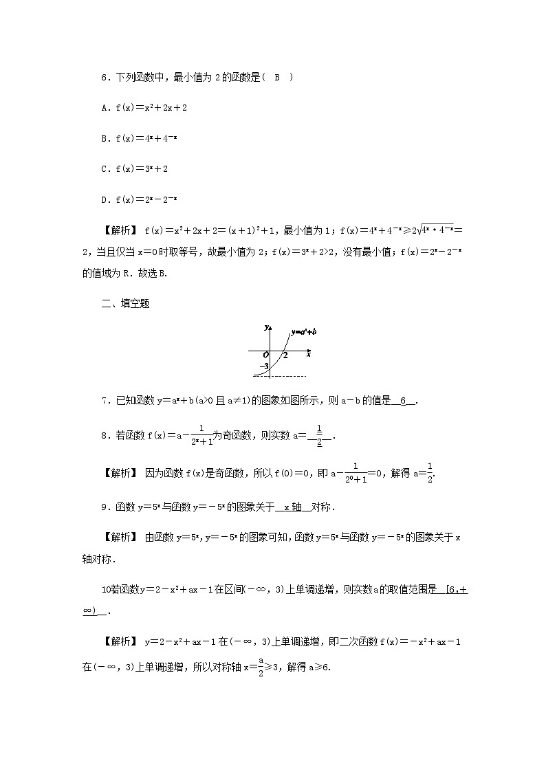 新人教A版高中数学必修第一册高效作业23指数函数的图象及性质的应用含解析 练习03