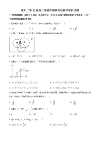 精品解析：辽宁省沈阳市第二中学2022届高三下学期第四次模拟考试数学试题（原卷版）