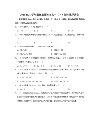 2020-2021学年浙江省丽水市高一（下）期末数学试卷