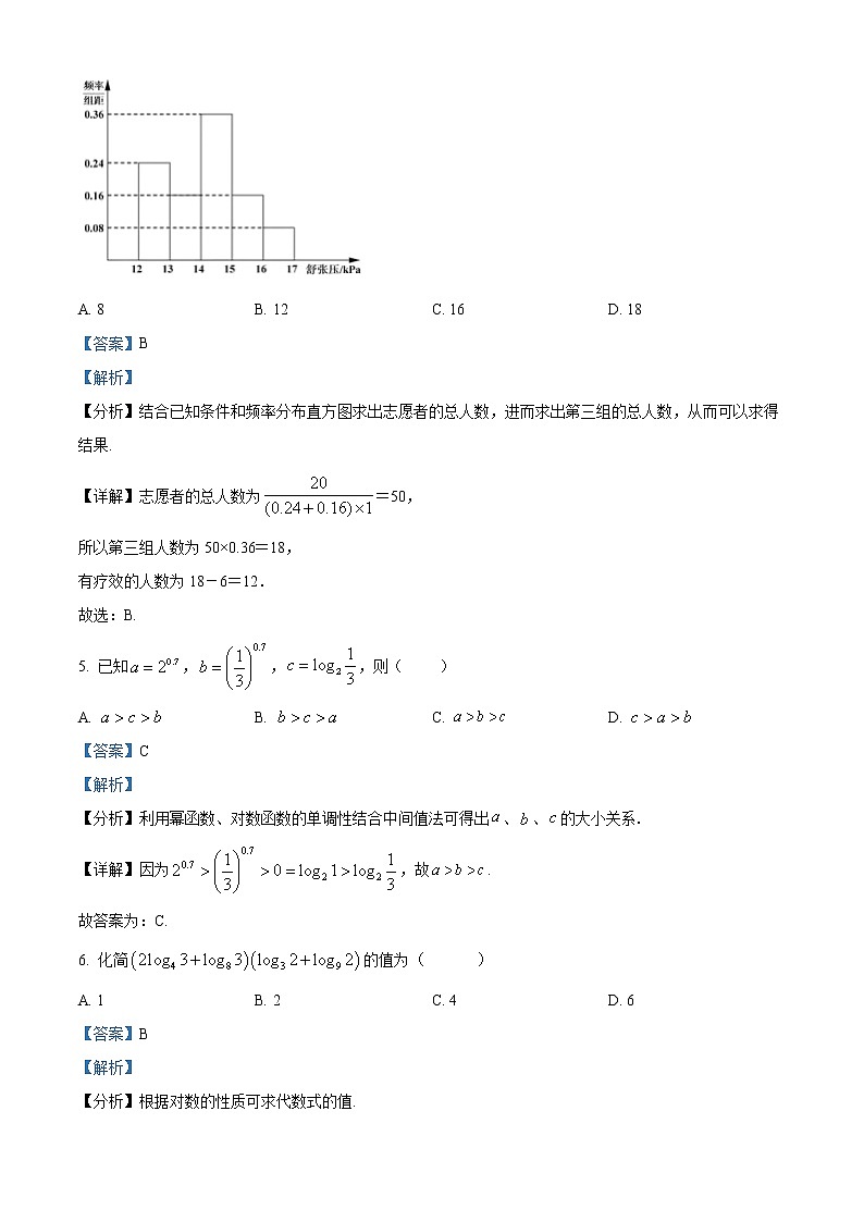 2022年高考天津卷 数学卷及答案解析（原卷+解析卷）03