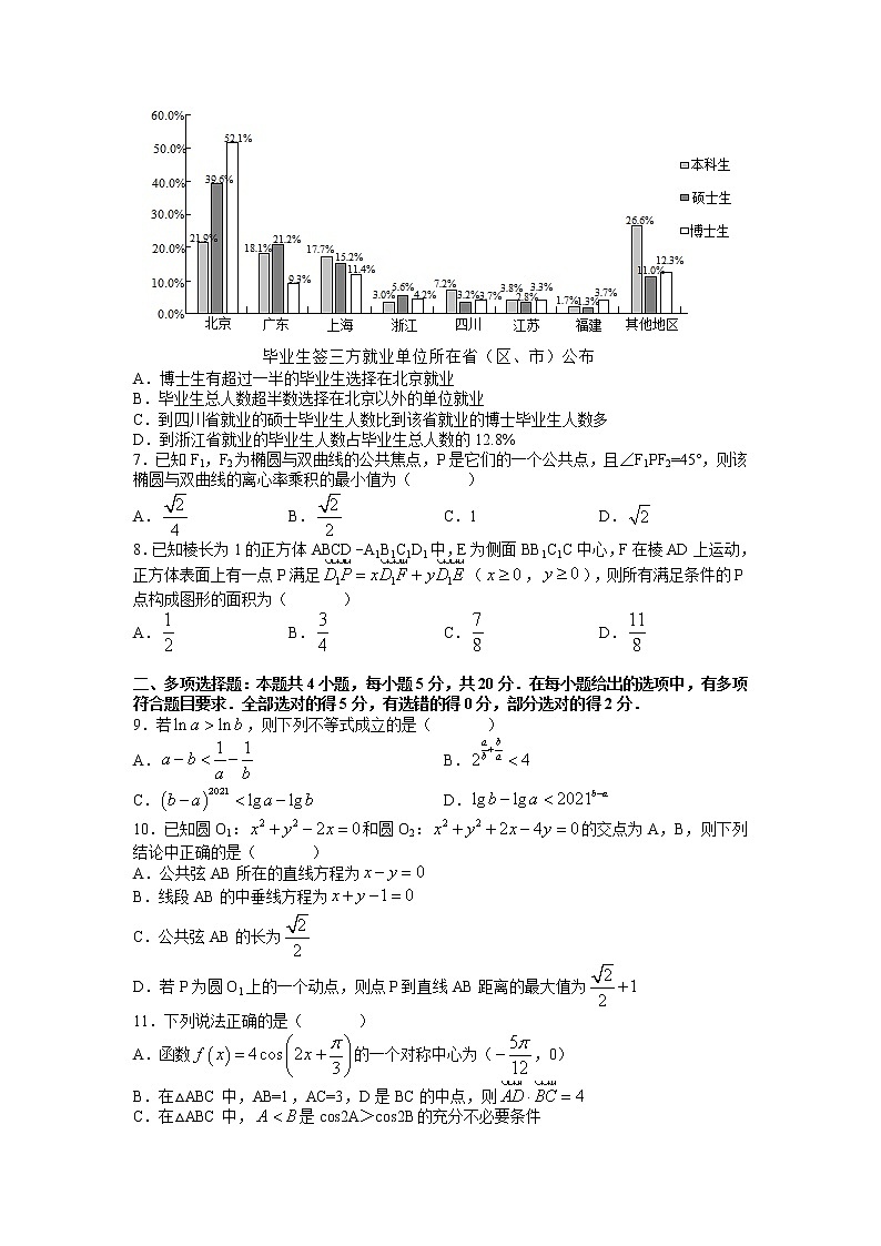 长郡中学2021-2022学年高三上学期月考（四）数学试卷及参考答案02