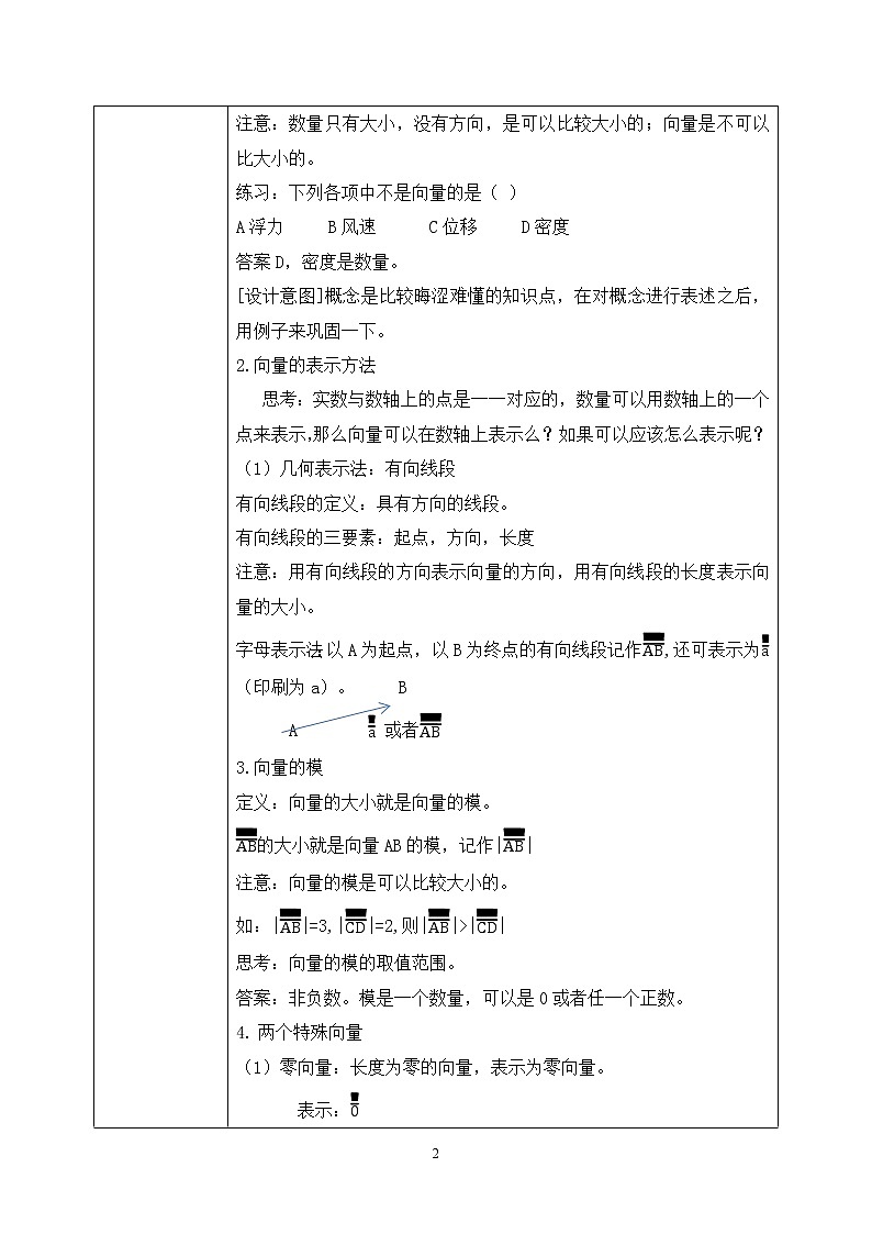 人教A版高中数学必修二6.1《平面向量的概念》课件+教案02
