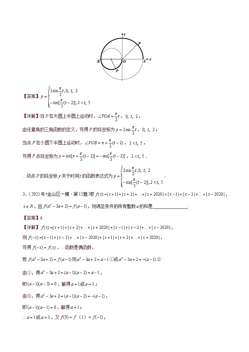 专题02 填空压轴题-备战2022年上海高考数学模拟题分类汇编02