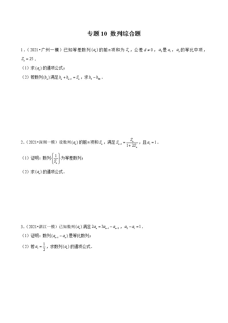 专题10 数列综合题（原卷版）第1页
