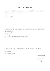 专题11+解三角形综合题-备战2022年新高考数学模拟试题分类汇编（广东专用）