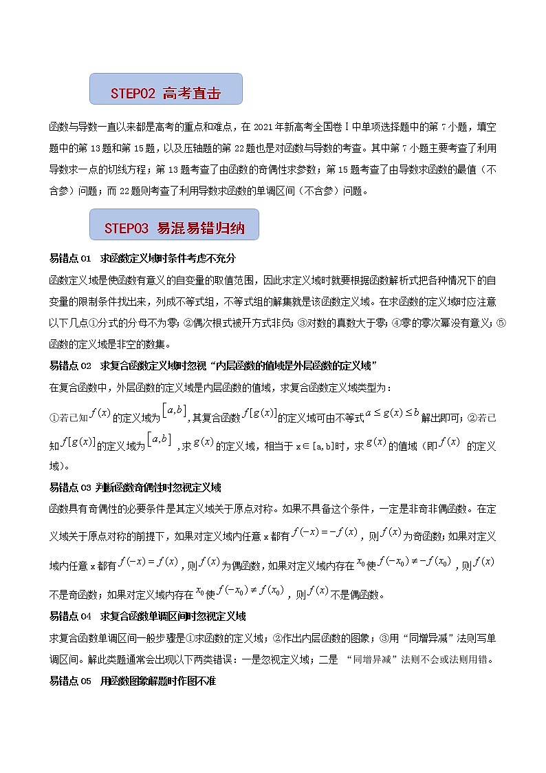 查补易混易错点01 函数与导数（原卷版）第3页