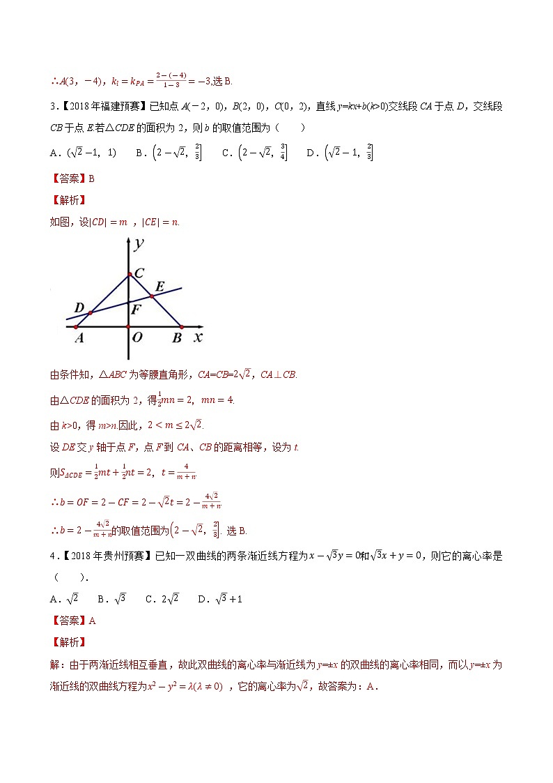 专题44平面解析几何第四缉（解析版）-备战2022年高中数学联赛之历年真题分类汇编(2015-2021)第2页