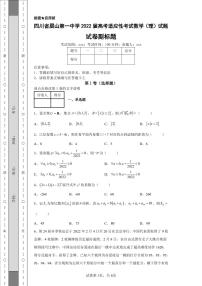 四川省眉山第一中学2022届高考适应性考试数学（理）试题-