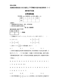 安徽省马鞍山市2022届高三下学期高考前专家诊断卷（一）理科数学试题-