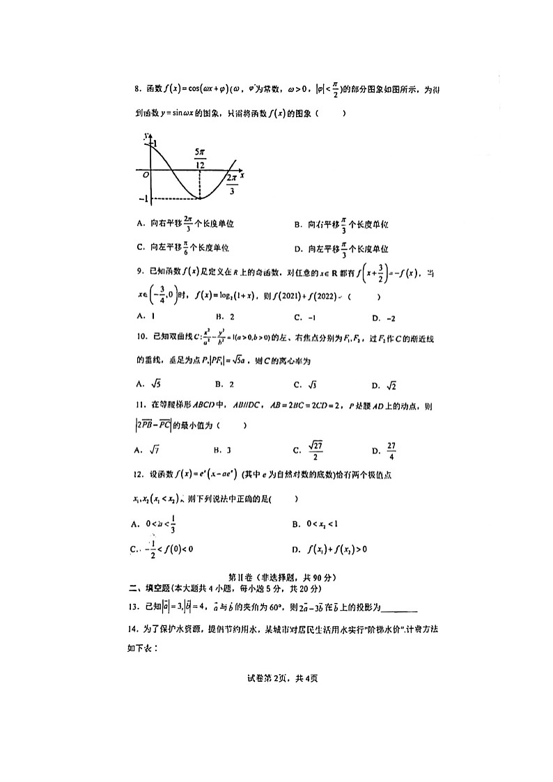 2022成都七中高考前热身考试数学（理）试题及参考答案02