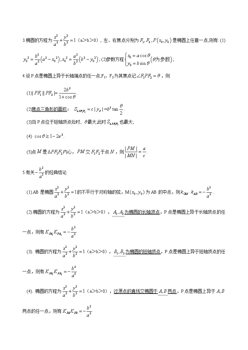 第1讲 圆锥曲线的常用结论第2页