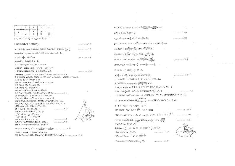 参考答案二模数学2第1页